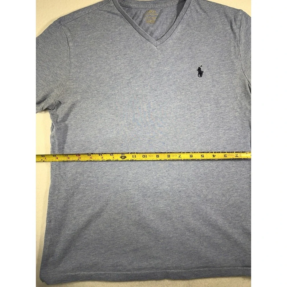 Polo Ralph Lauren Men Small Blue Heather V-Neck T-Shirt Pony Logo Cotton Tee S